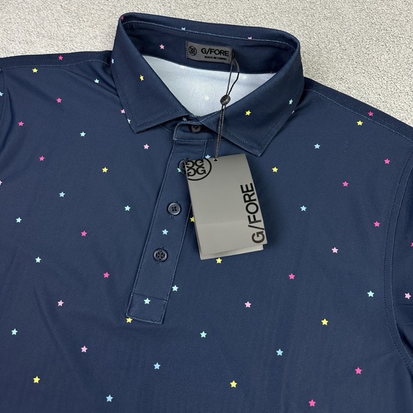 G/FORE | Shirts | Gfore Golf Polo Shirt Mens Xxl Blue Mini Stars Tech ...